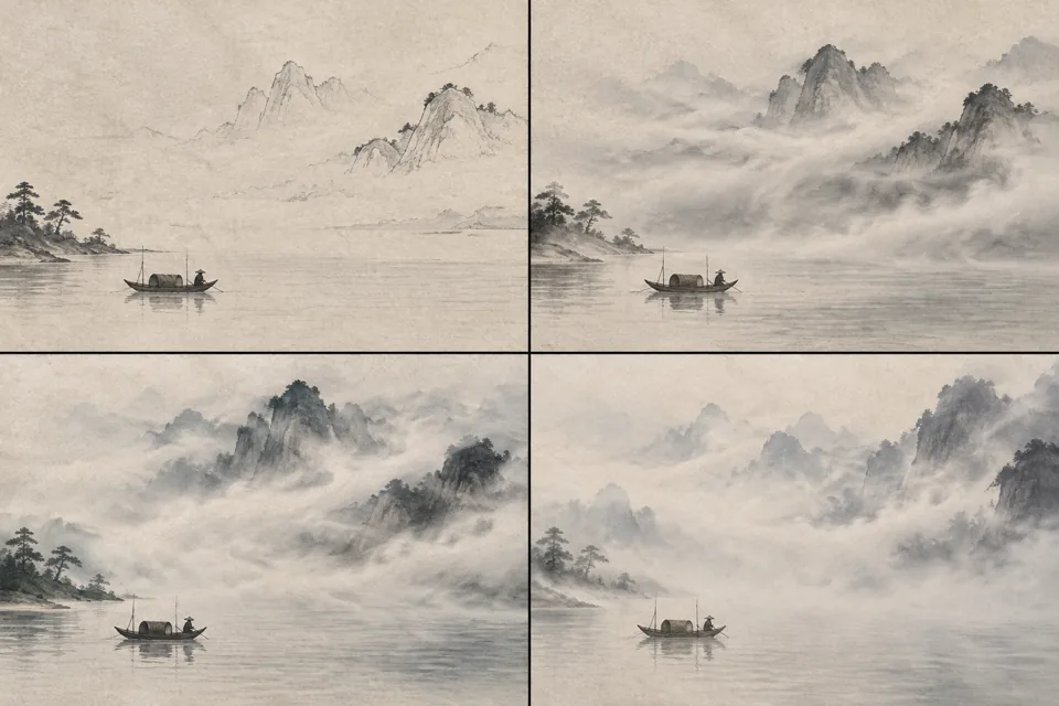 古代水墨山水画动起来的分镜预览