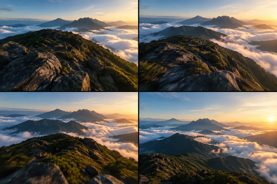 云海中的山脊的分镜预览