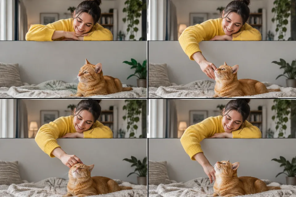 Instagram 帖子互动：人物打破 feed 边界摸头杀的分镜预览