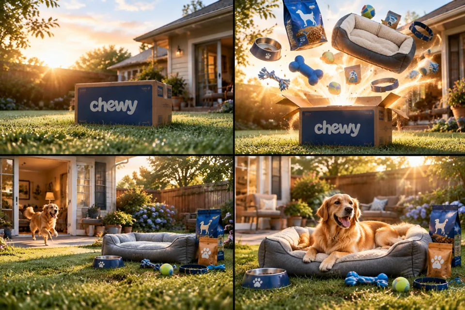 Chewy后院宠物休息区视频提示词的分镜预览